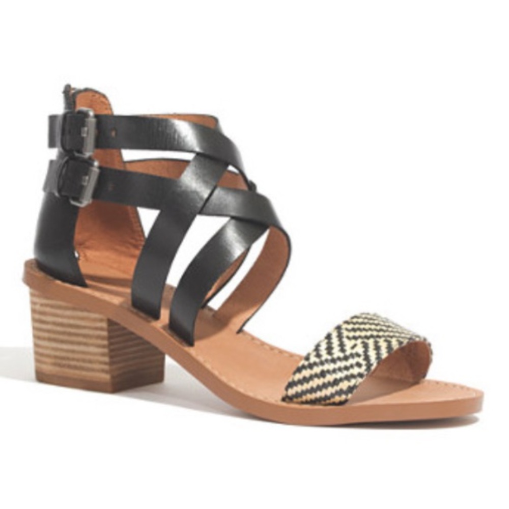 madewell lora woven strappy block heel sandals